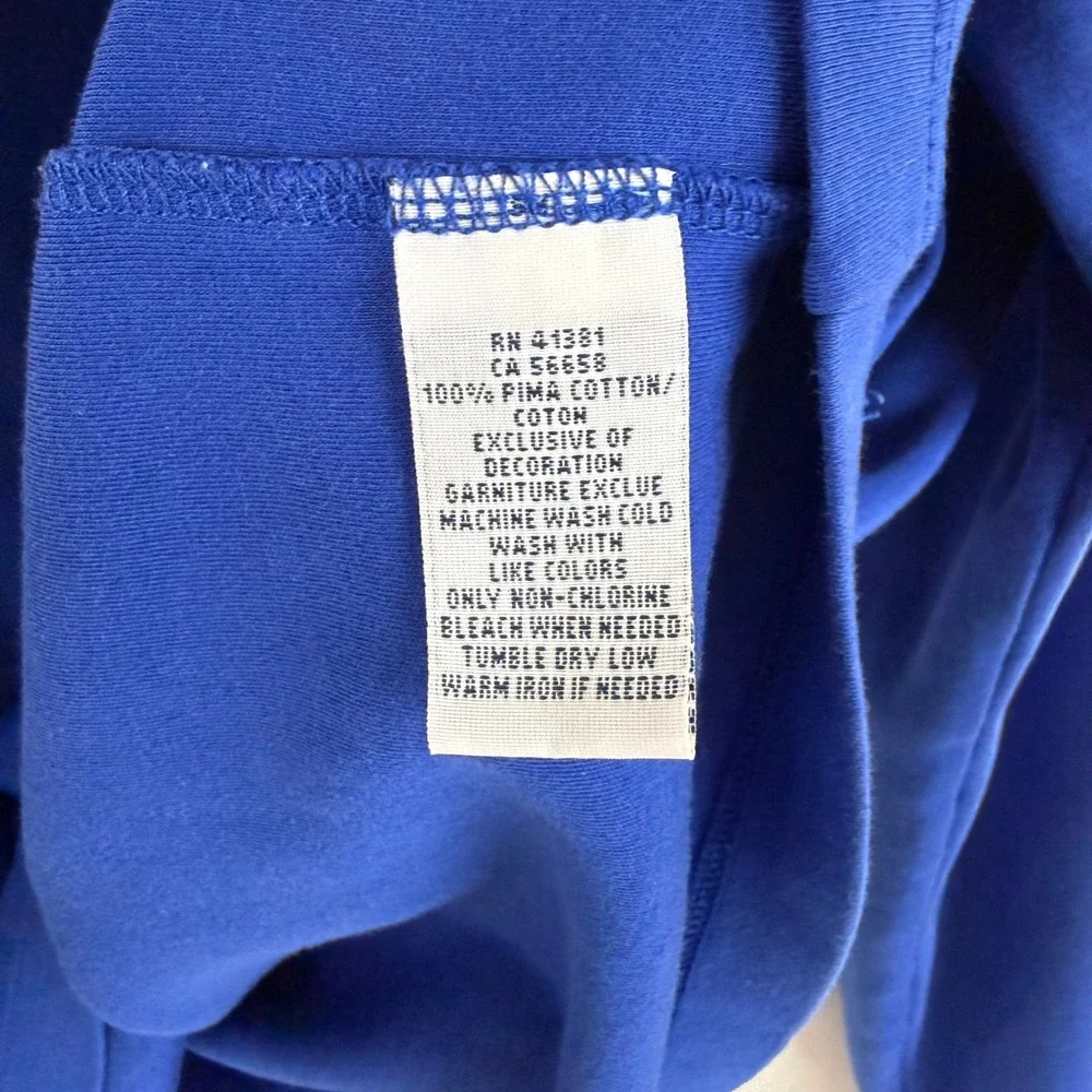 Polo Ralph Lauren Quarter Zip Pullover Blue Pima Cotton Preppy Old Money Golf L